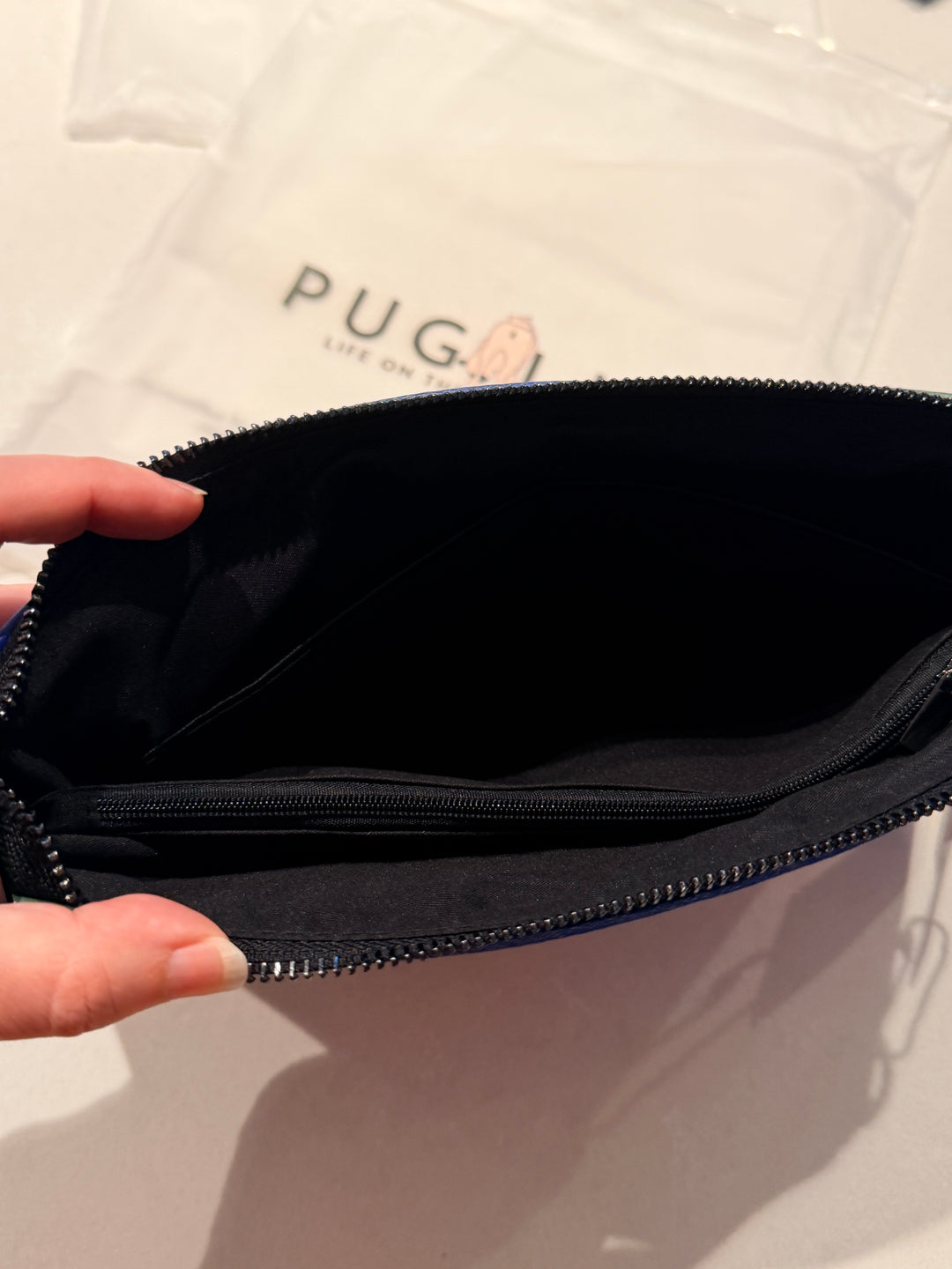 Large Tropical Pug Butt Faux Leather Crossbody Bag