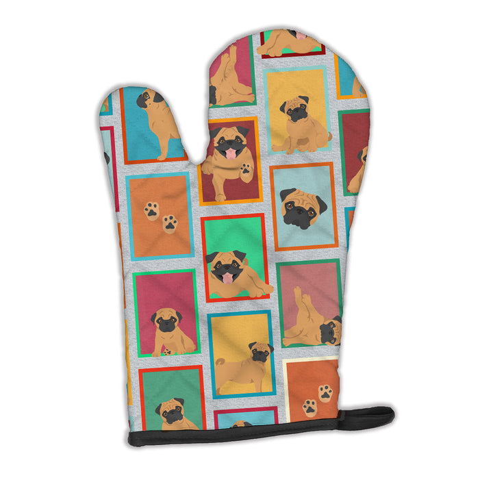 Lots of Apricot Pug Oven Mitt