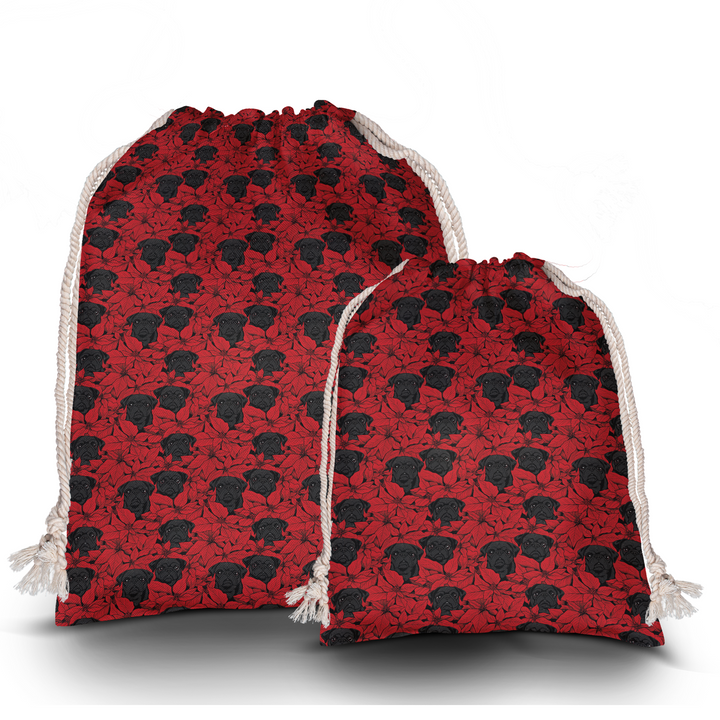Black Pug Xmas Gift Sack