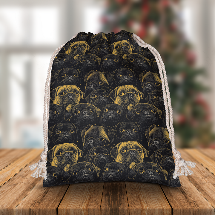 Golden Pug Gift Sack