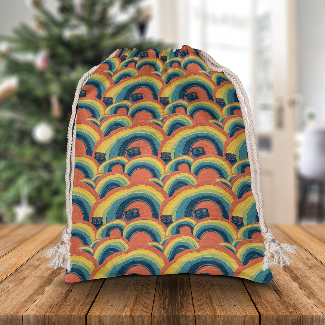 Rainbow Pug Gift Sack