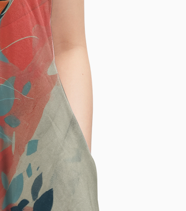 Autumn's Orange Cat Sleeveless Dress with Pockets