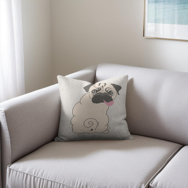 Pug Butt Woven Pillow