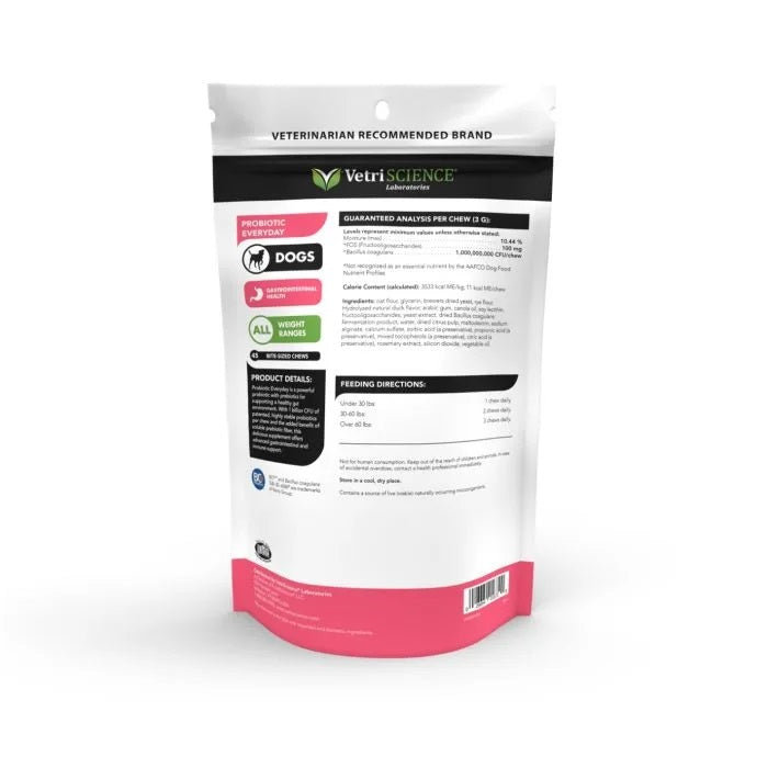Pre &amp; Probiotics Soft Chews for Dogs, Duck Flavor (45 Count) by VetriScience