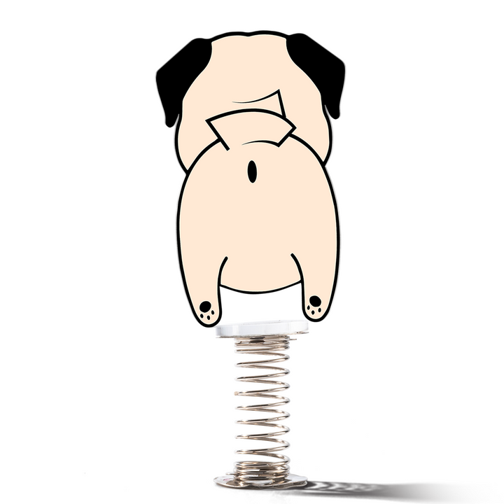 Pug Butt Spring Acrylic Bobble Standee