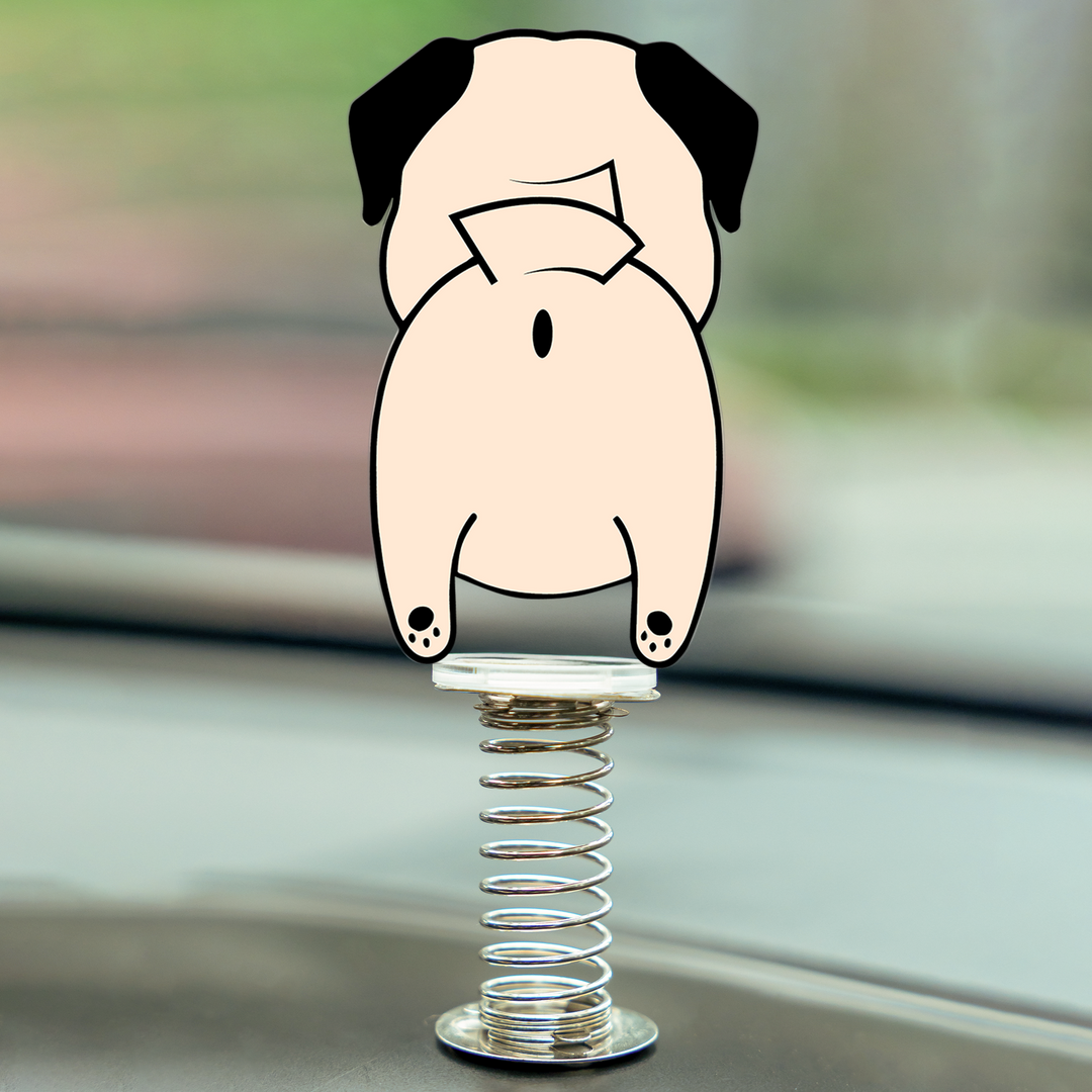 Pug Butt Spring Acrylic Bobble Standee