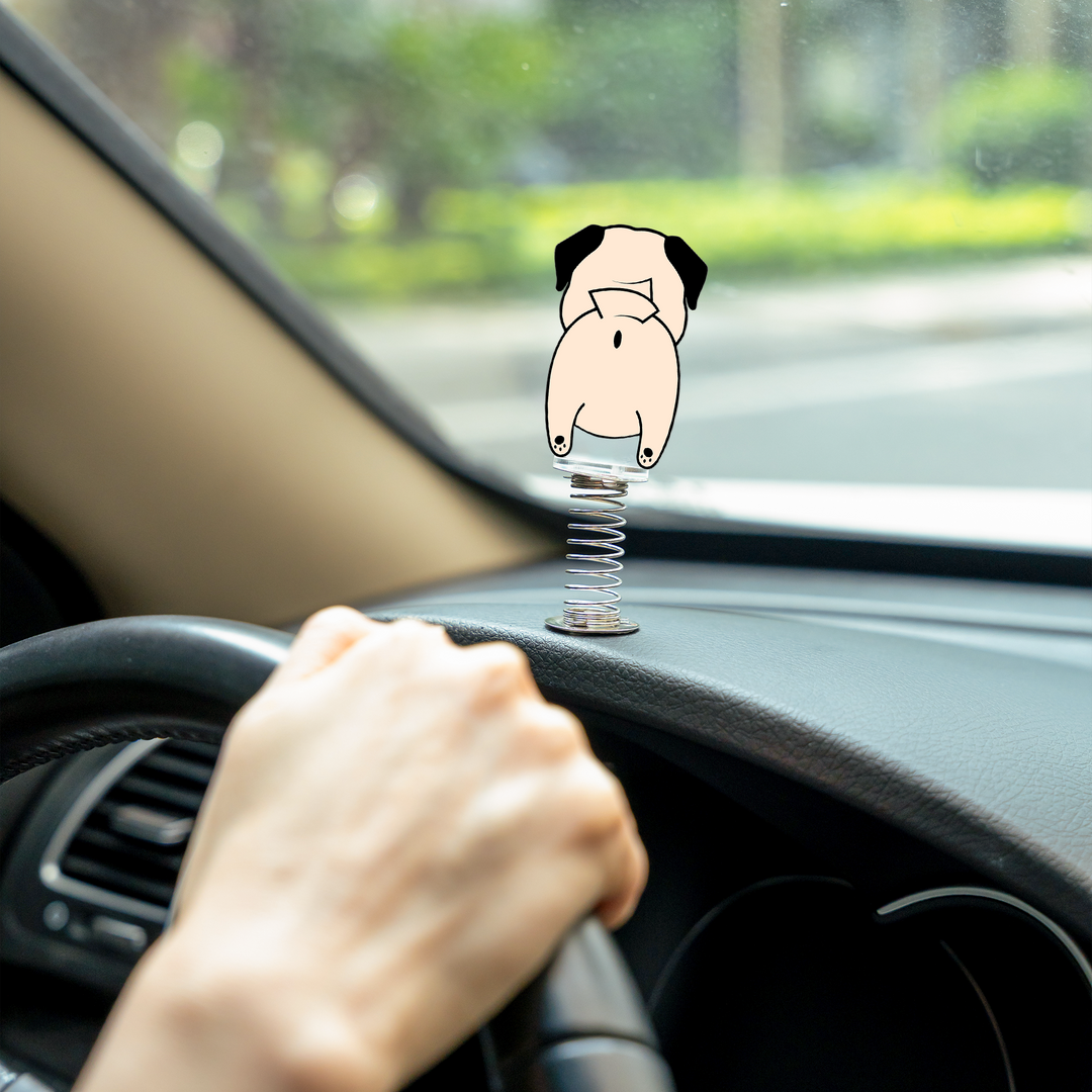 Pug Butt Spring Acrylic Bobble Standee