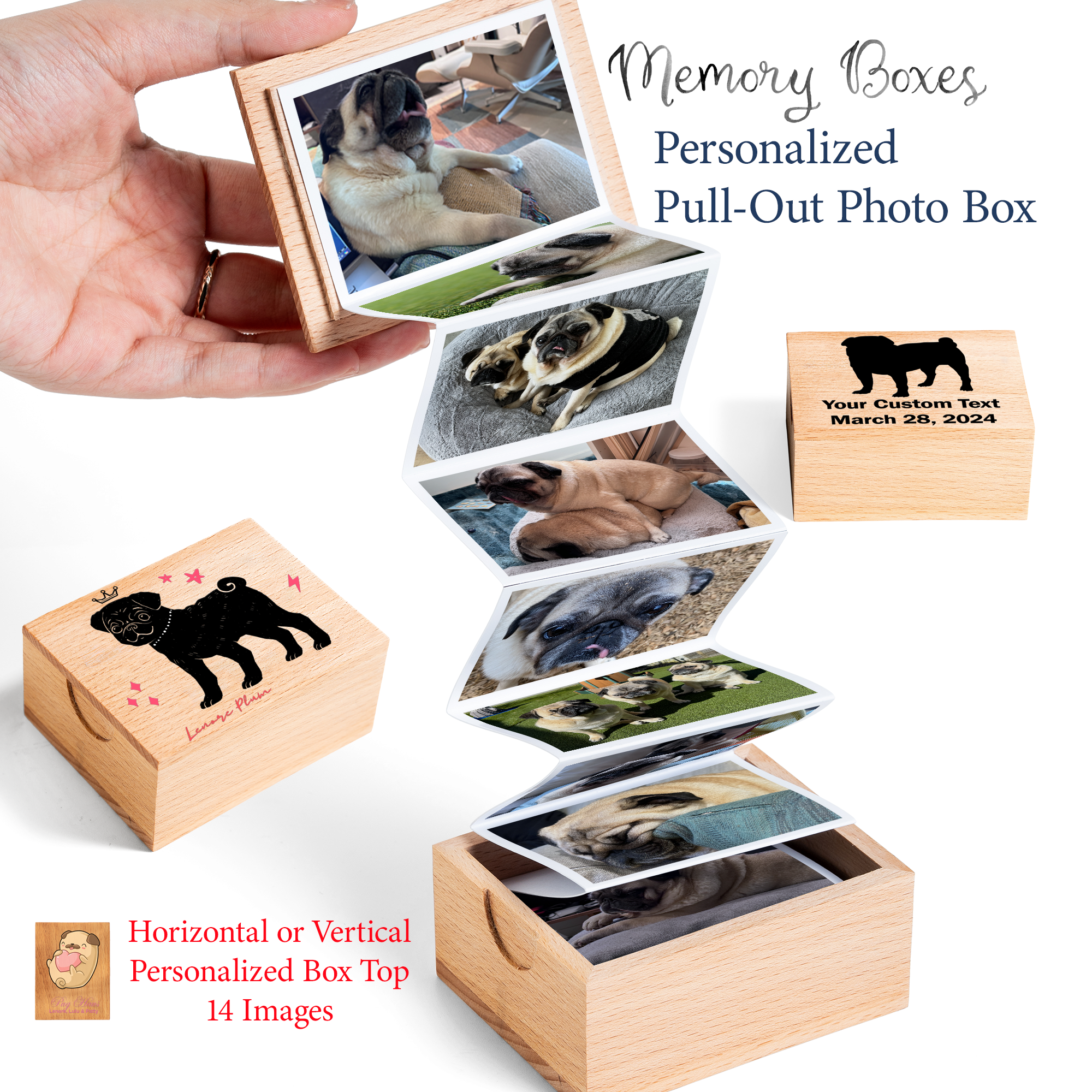 Personalized Pull Out Photo Box – Pug Life