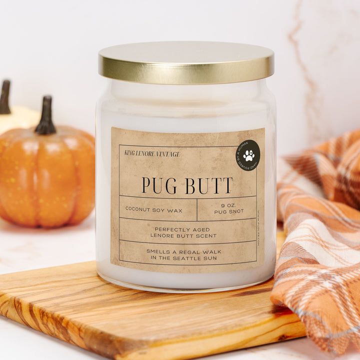 Personalized Pug Butt Candle