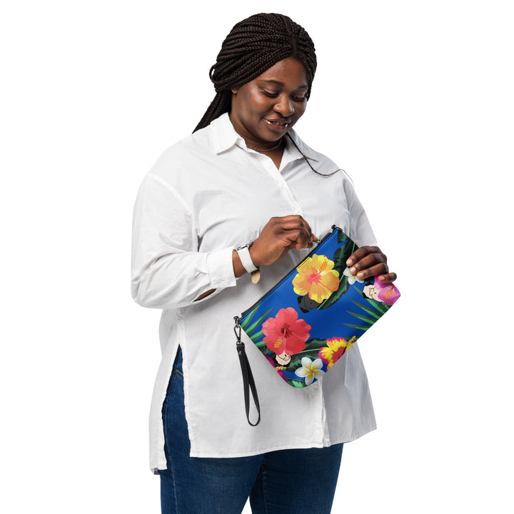 Large Tropical Pug Butt Faux Leather Crossbody Bag