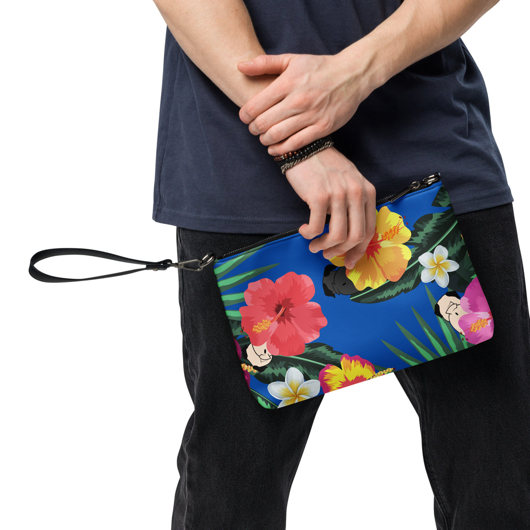 Large Tropical Pug Butt Faux Leather Crossbody Bag