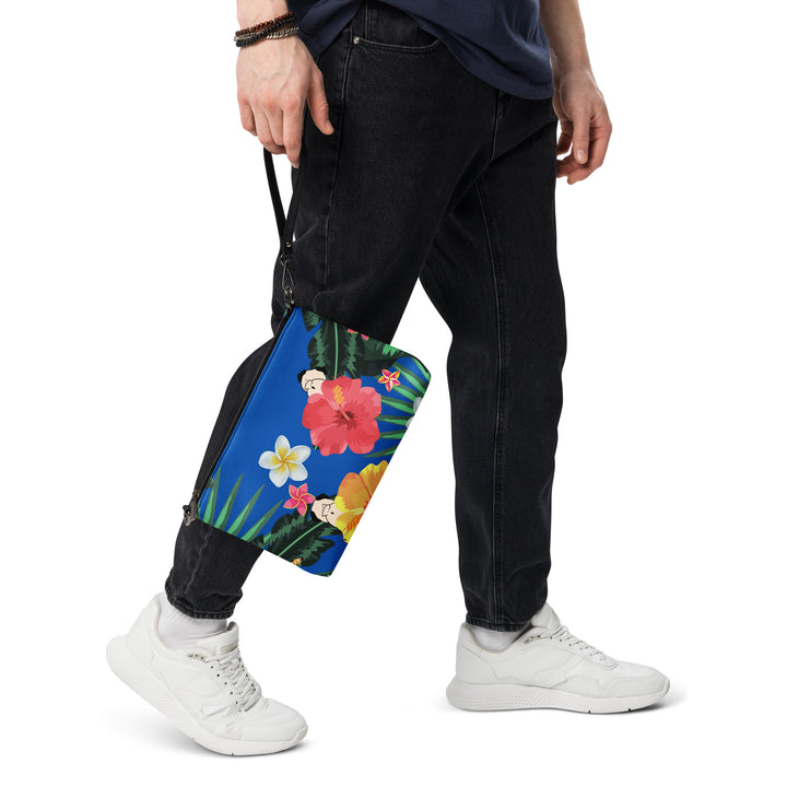 Large Tropical Pug Butt Faux Leather Crossbody Bag