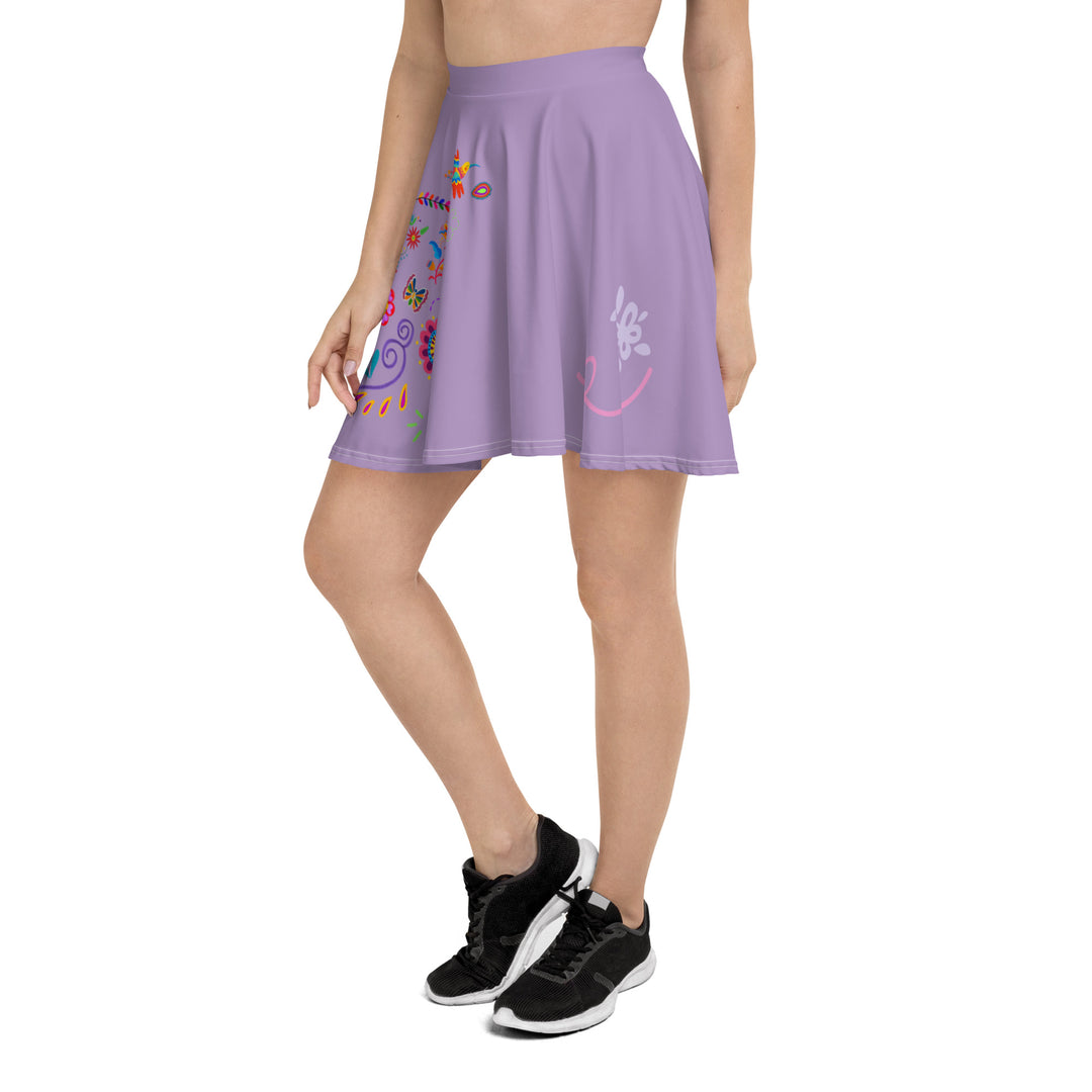 Purple Running Skirt with Floral Accents