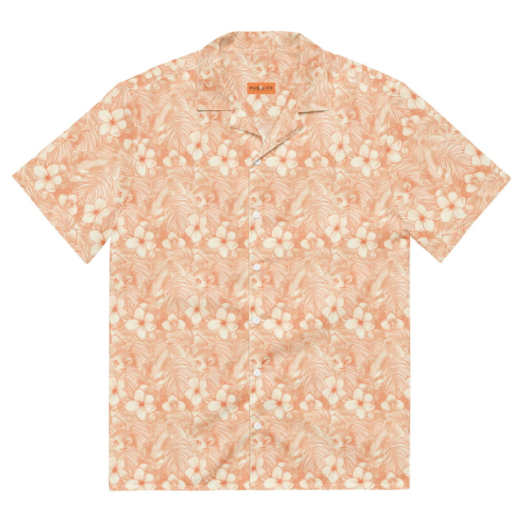 Orange Cat Aloha Shirt in Recycled Polyester