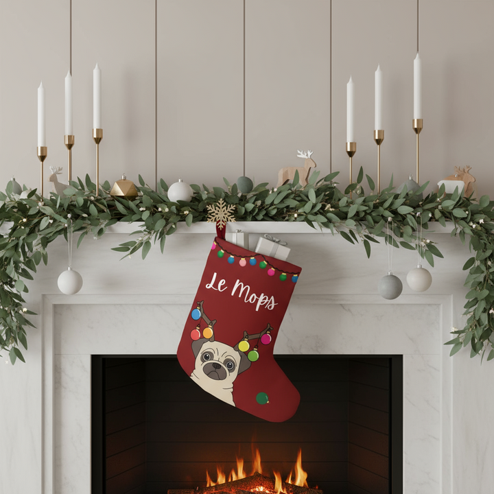 Pug Christmas Bulb Personalized Stocking