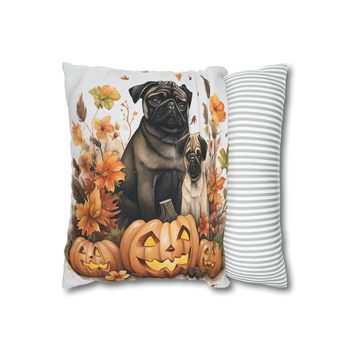 Pugs 'n' Pumpkins Throw Pillows Pug Life