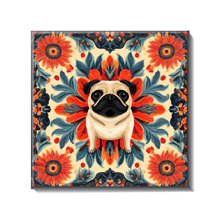 Scandinavian Inspired Pug Tile with Stand