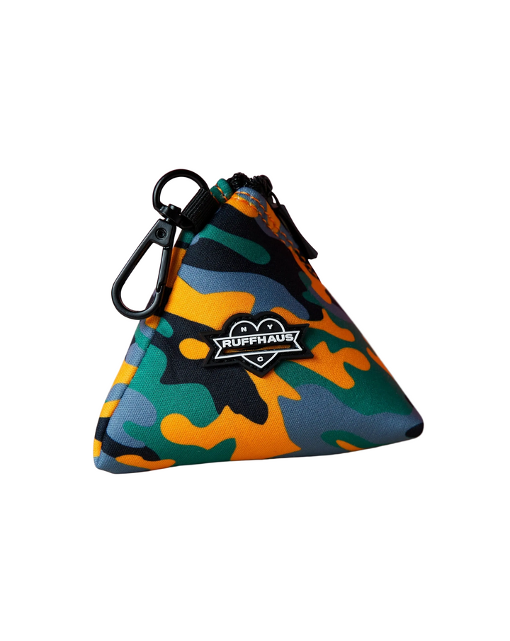 Camo QT Orange Poop Bag Holder