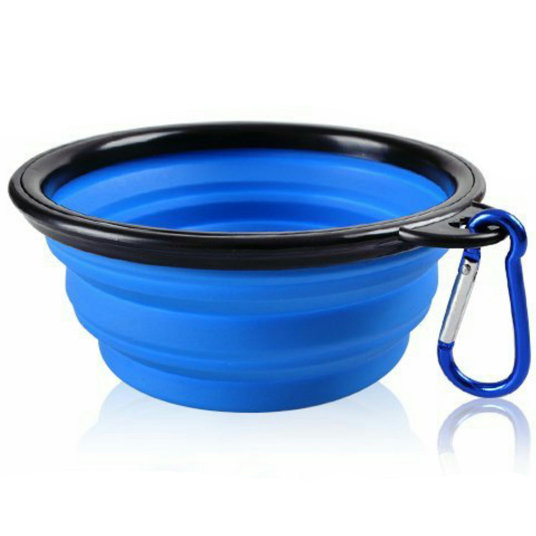 Single Blue Silicone Collapsible Travel Bowl - 12oz