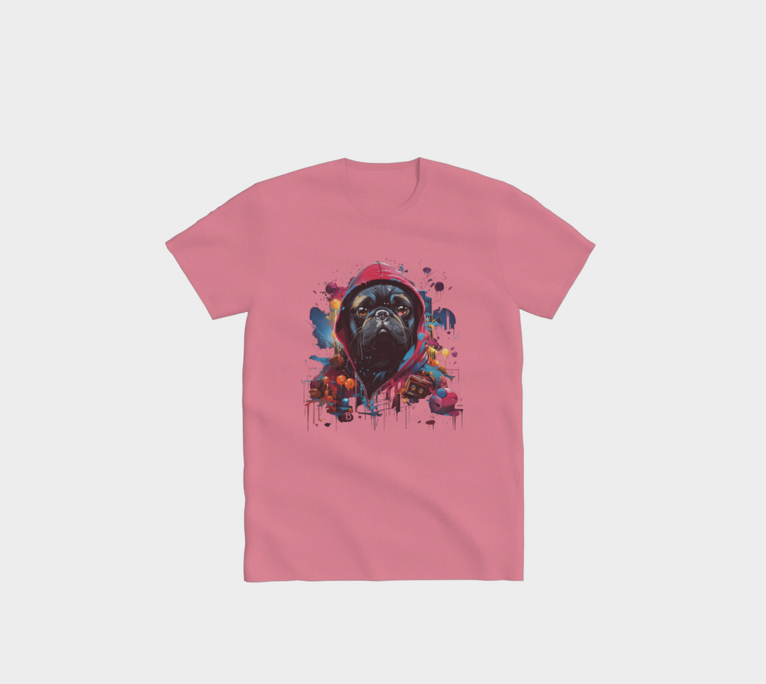 Graffiti Pug Life Seamless Body T-Shirt