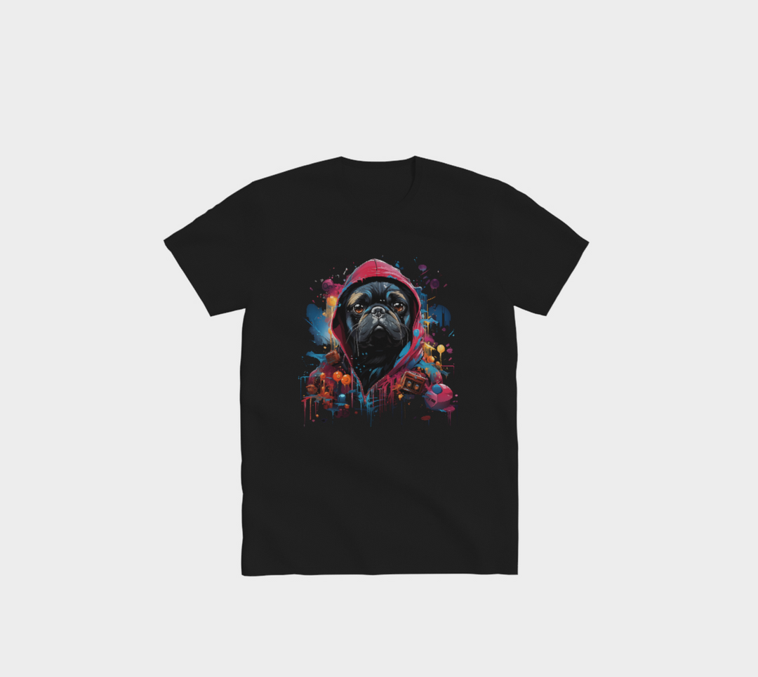 Graffiti Pug Life Seamless Body T-Shirt