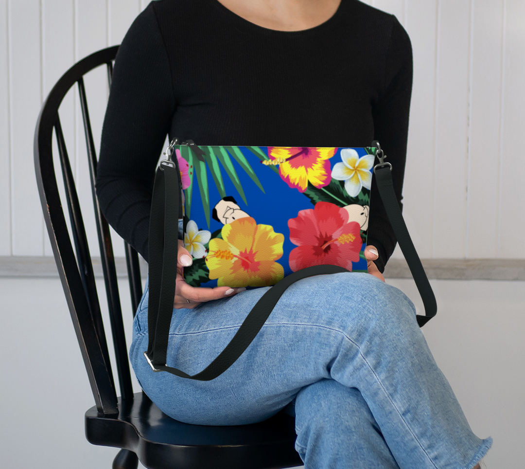 Tropical Pug Butt Small Zipper Bag