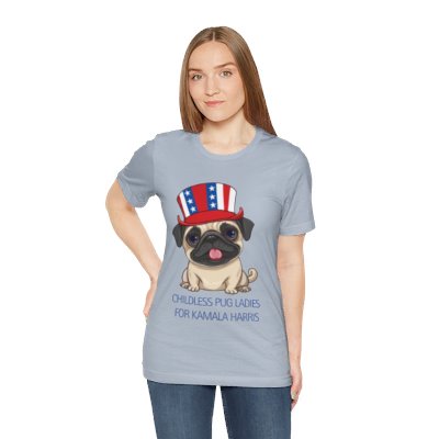 Childless Pug Ladies for Kamala Harris Patriotic Pug Shirt