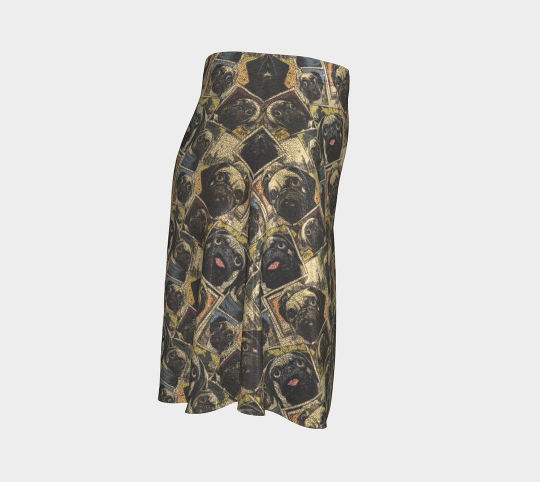 Pug Comics Flare Skirt in Glitter or Signature Performance Knit