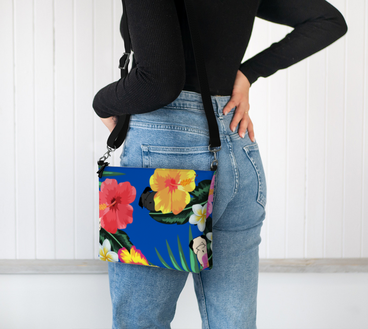 Tropical Pug Butt Small Zipper Bag
