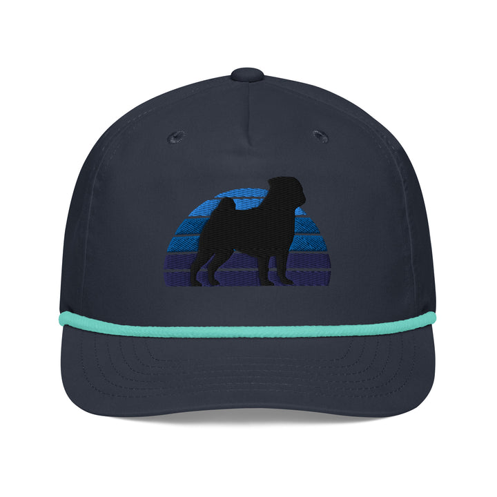 Black Pug Embroidered Golf rope cap