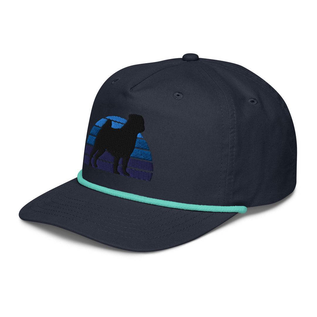 Black Pug Embroidered Golf rope cap