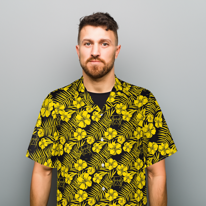 Yellow and Black in Las Vegas Aloha Shirt