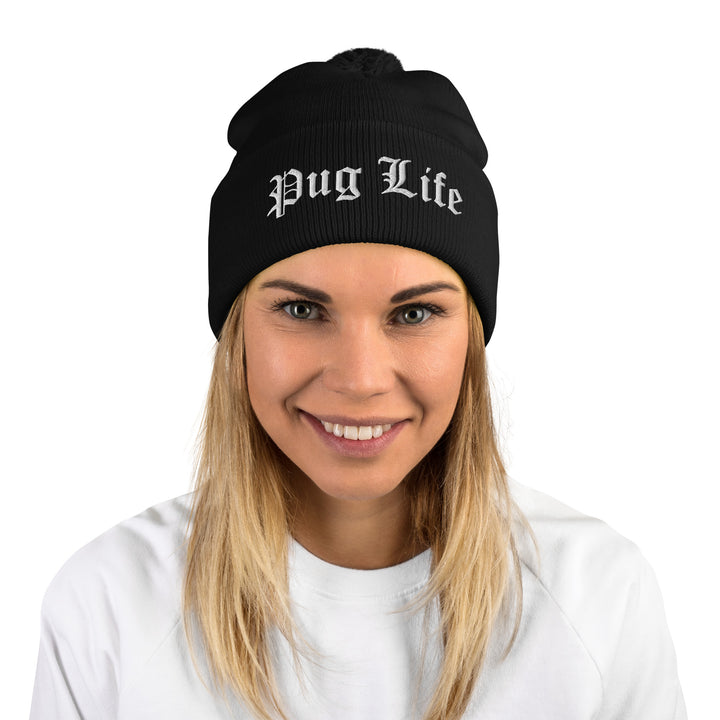 Pug Life Pom-Pom Beanie Pug Life