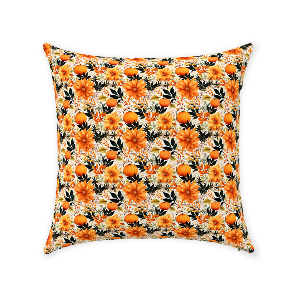 Pugs 'n' Pumpkins Throw Pillows Pug Life