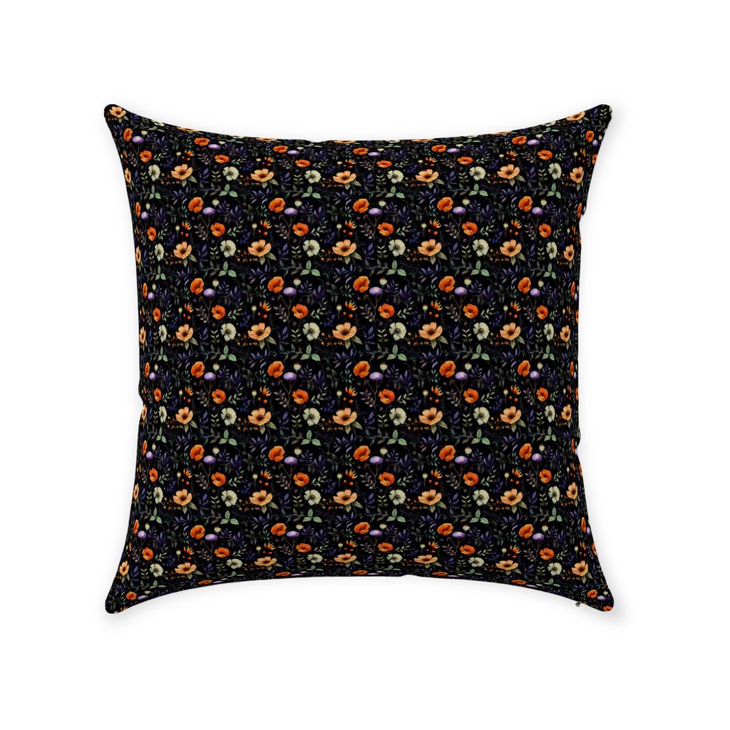 Witchy Black Pug Throw Pillow for Spooky Season Pug Life