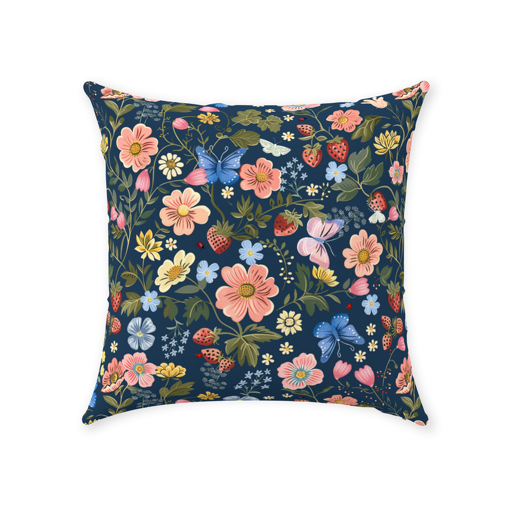 Strawberry Fields Floral Throw Pillows with or without insert