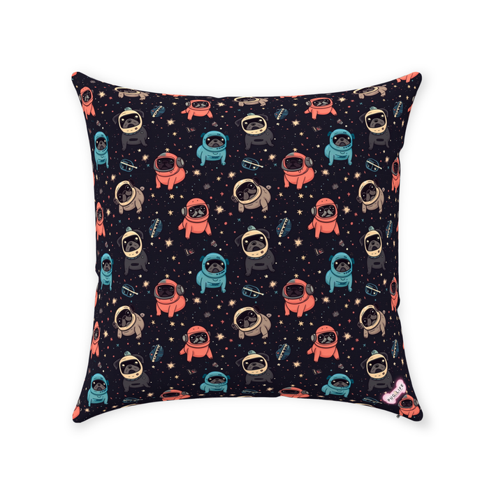 Space Pug Throw Pillows Pug Life