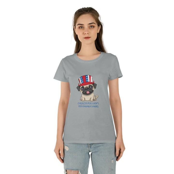 Childless Pug Ladies for Kamala Harris Patriotic Pug Shirt