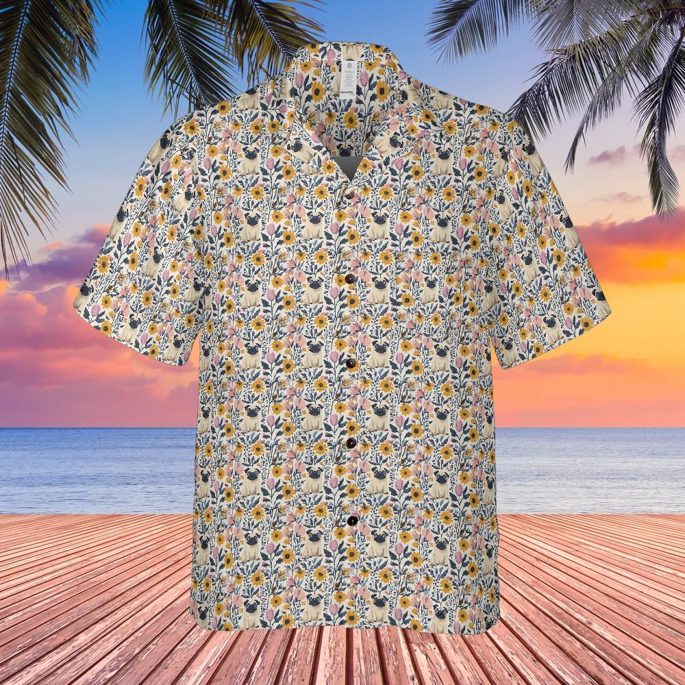 Last of the Summer Flowers Aloha Pug Shirt