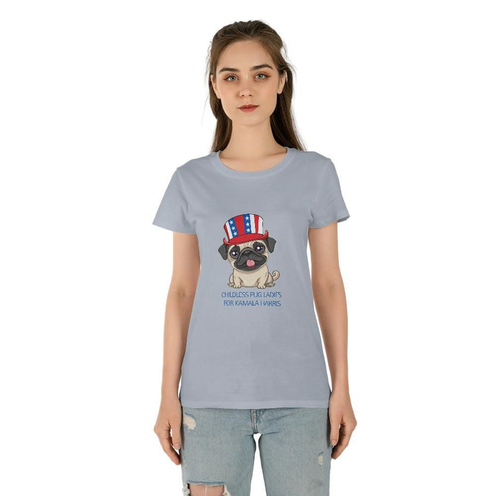 Childless Pug Ladies for Kamala Harris Patriotic Pug Shirt