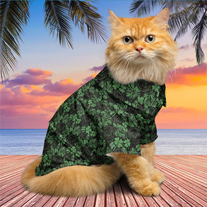 Clovers St. Pugtrick's Aloha Shirt Aloha Pet Shirt