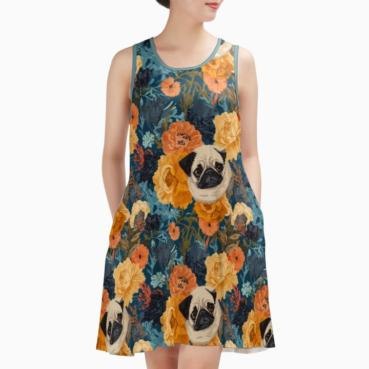 3P Sleeveless Tank Dress with pockets  | Poppies, Peonies, and Pugs