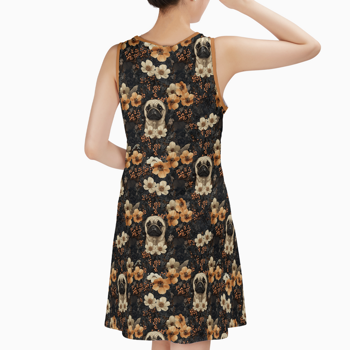 Late Season Spice Aloha Pug Tank Dress with pockets