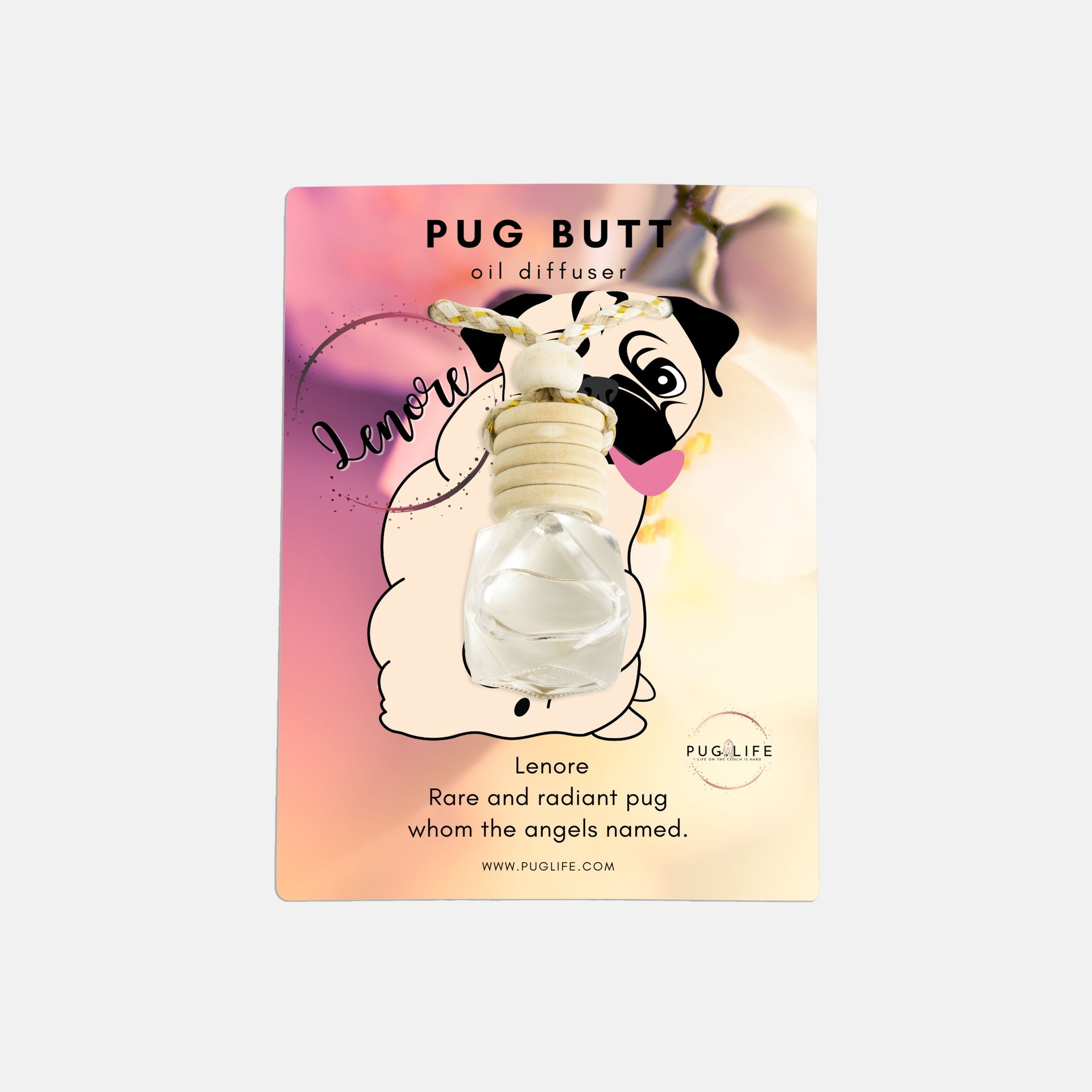 Pug Butt Hanging Essential Oil Diffusers for Car, Home, or Travel