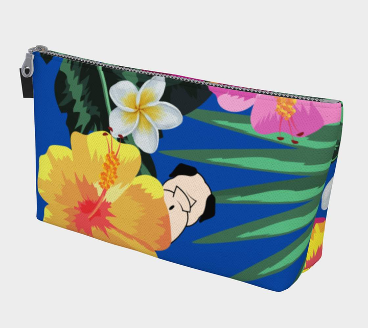 Tropical Pug Butt Makeup Bag Pug Life