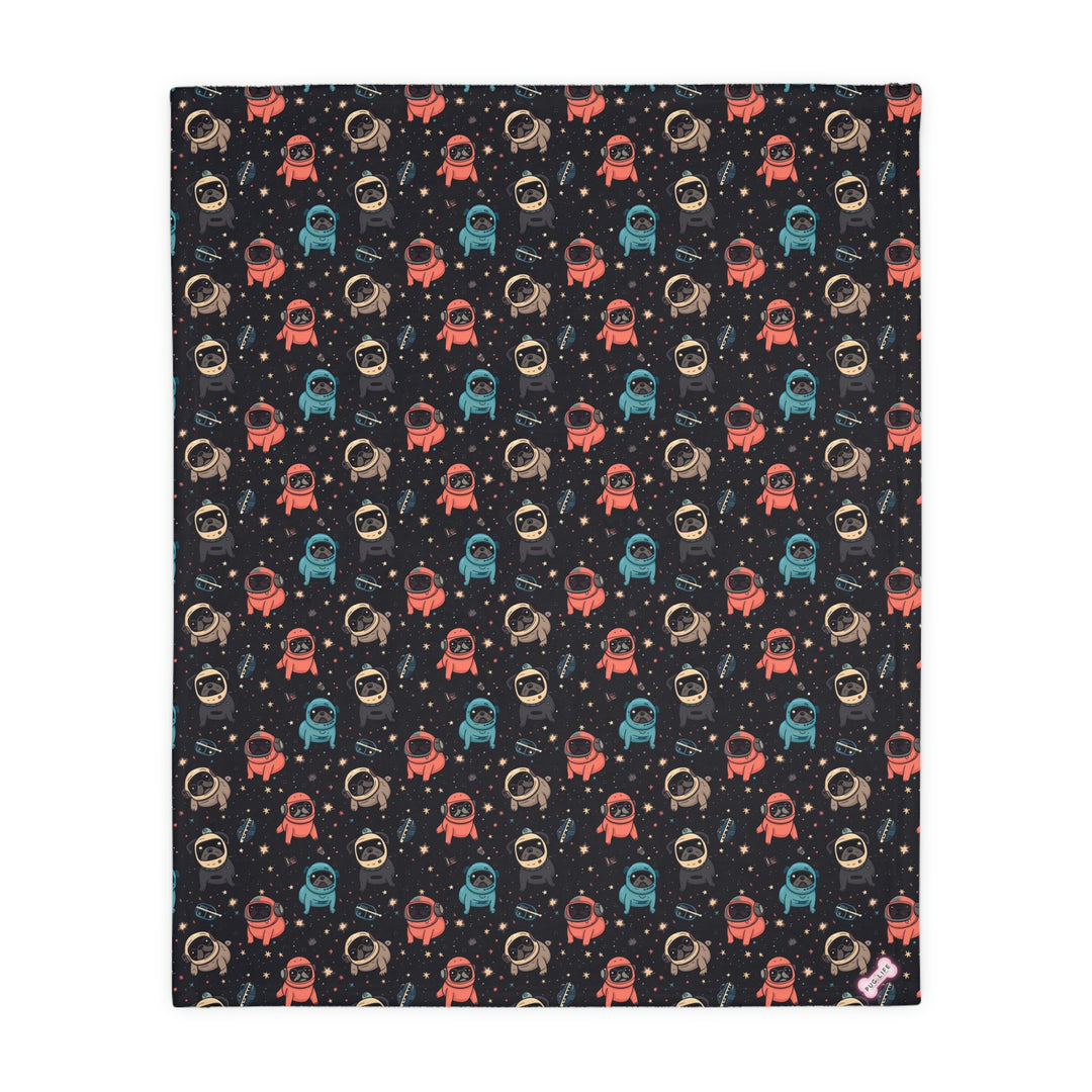 Space Pug Velveteen Minky Blanket Pug Life