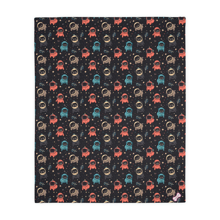 Space Pug Velveteen Minky Blanket Pug Life