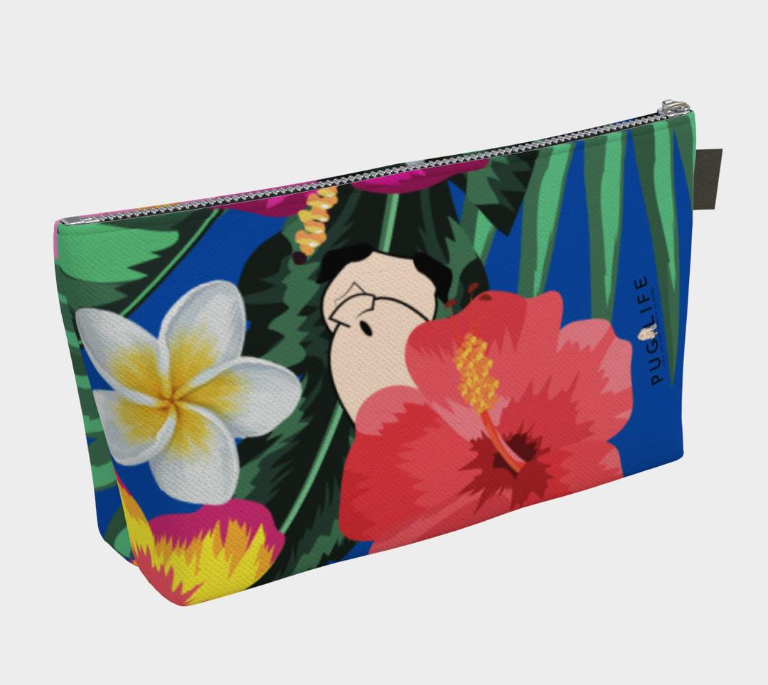 Tropical Pug Butt Makeup Bag Pug Life