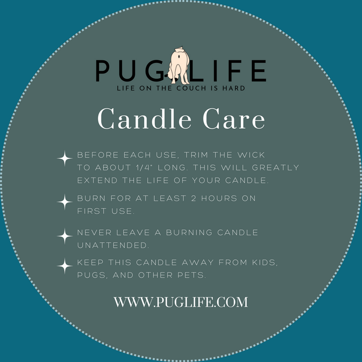 Pug Butt Scented Candle in Puggle Vintage Pug Life