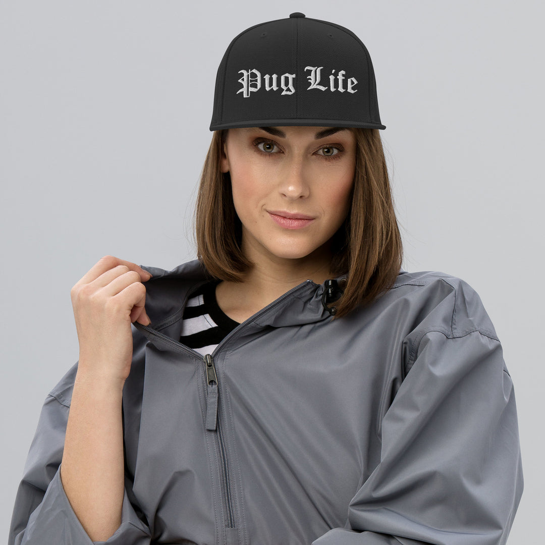 OG Pug Life Embroidered Snapback Hat Pug Life